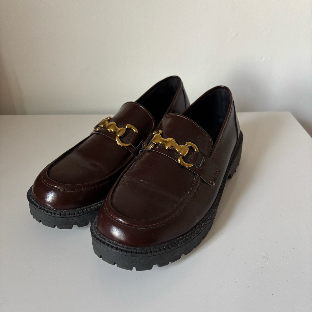 Burgundy Brown Women Loafers